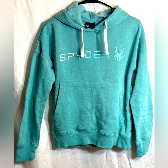 Spyder Fade Womens Pullover Hoodie Sweatshirt L Regular Long Sleeve Green - Picture 1 of 8